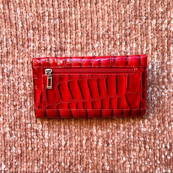 Red Faux Reptile Leather Wallet - Picture 3 of 7